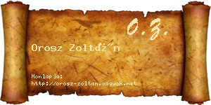 Orosz Zoltán névjegykártya